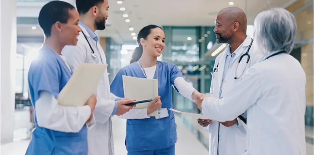 Health Services Grop discussing plan of action